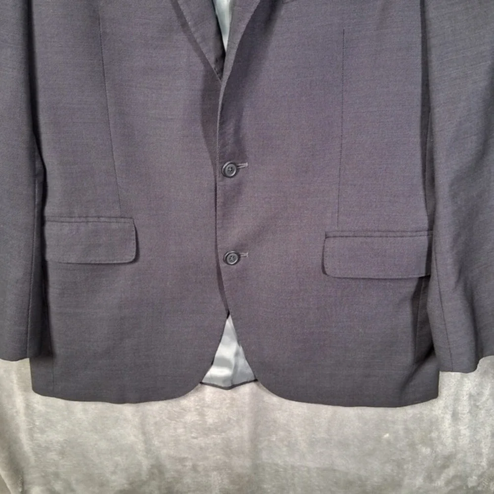 Peter Millar Blazer 42R Charcoal Gray 2 Button Front Suit Jaket Sport Coat